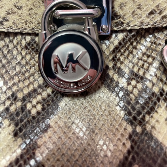 MICHAEL KORS rare snakeskin tote shoulder bag large - Picture 2 of 13